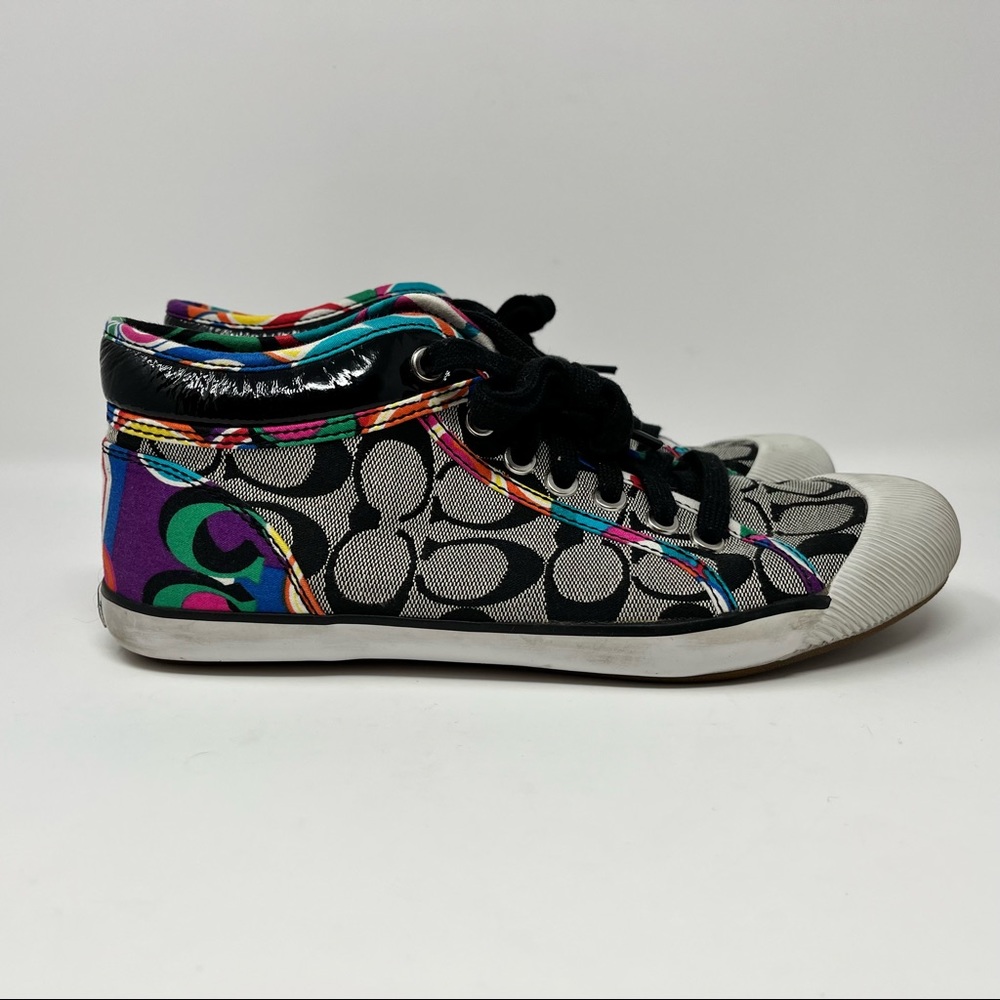 Coach Women's Zoe Designer Sneakers Tennis Shoes Size 8.5B Black Multi-Color
